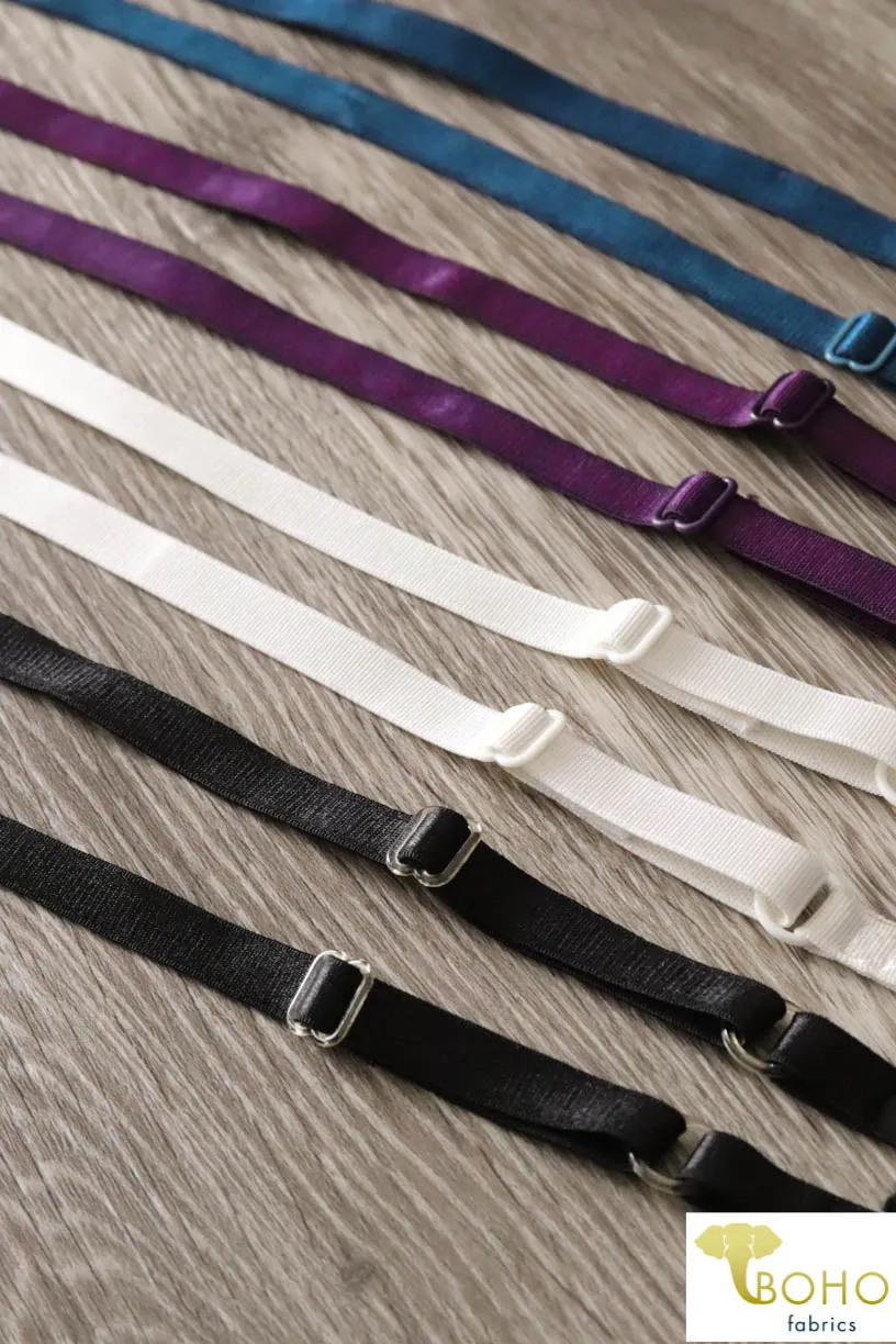 3/8" Satin Straps:  Adjustable Elastic Straps.  (9.5mm)