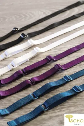 3/8" Satin Straps:  Adjustable Elastic Straps.  (9.5mm)