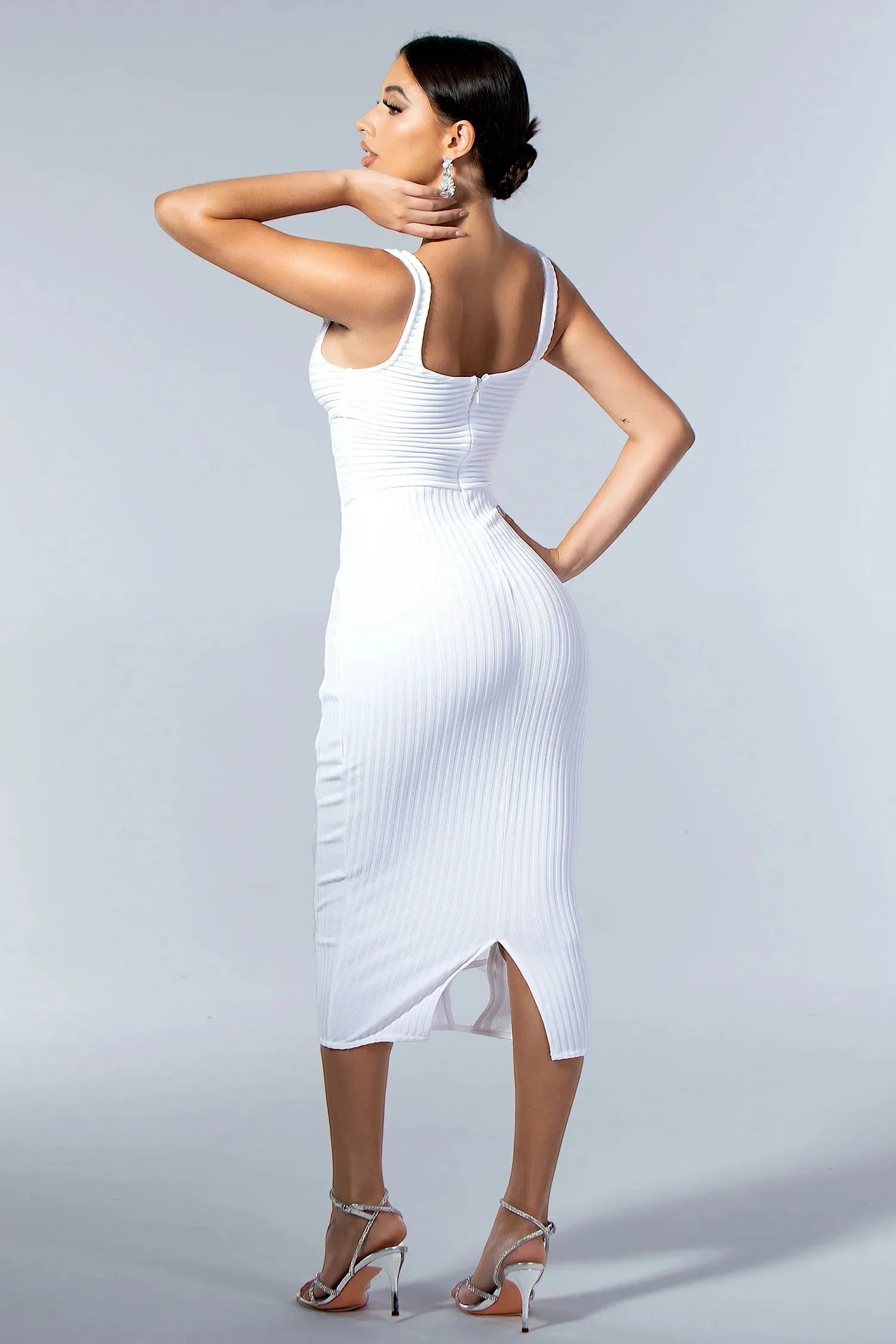 Agathe Wind Rope Cutout Dress in White