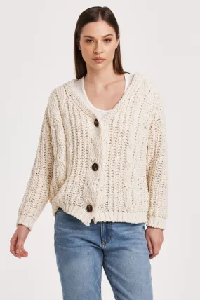 AL Cable Knit Cardi-Cream