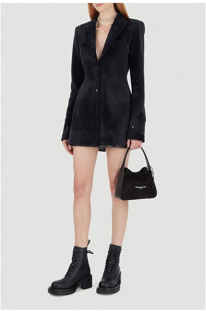 Alexander Wang Peak Lapel Velour Blazer