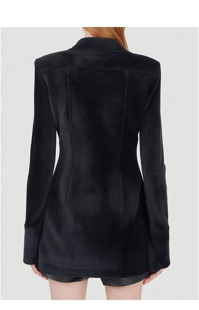 Alexander Wang Peak Lapel Velour Blazer