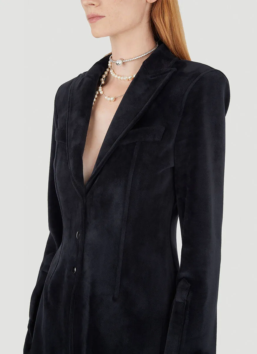 Alexander Wang Peak Lapel Velour Blazer