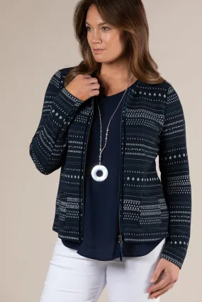 ALEXIS ZIP UP SOFT PATTERNED JACKET