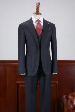 Amos Regular Three Pieces Notched Lapel Slim Fit Tailored Men’s Business Suit