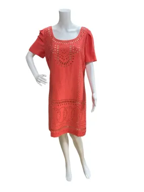 Antonio Melani Coral Cut Out Dress Size 14