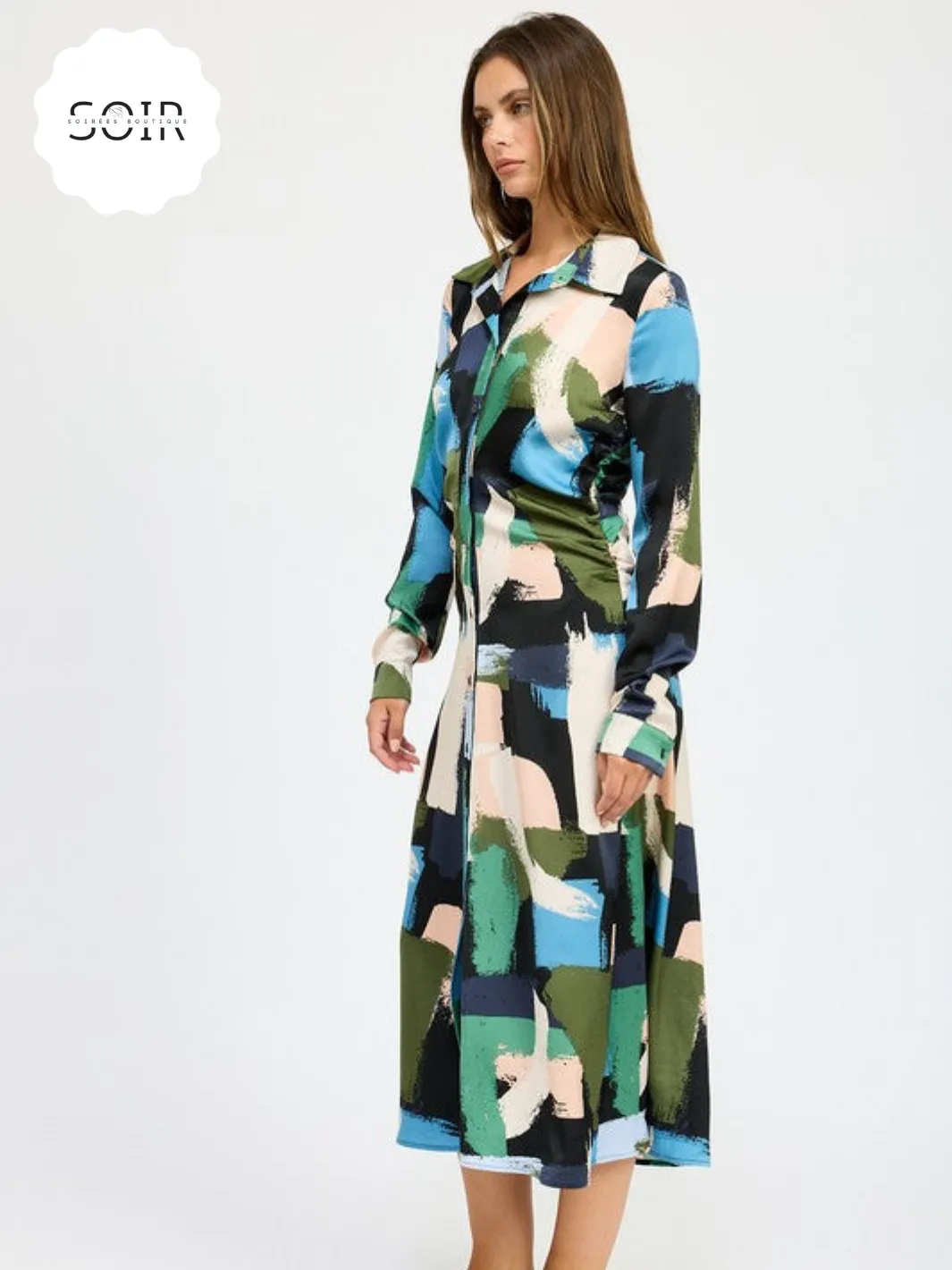 Artistry Ruched Shirt Dress