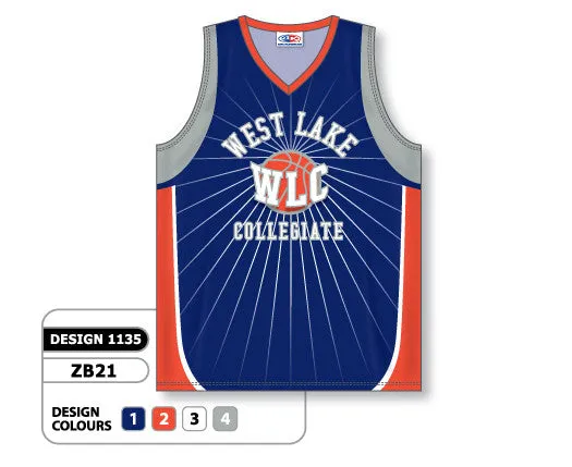 Athletic Knit Custom Sublimated Basketball Jersey Design 1135