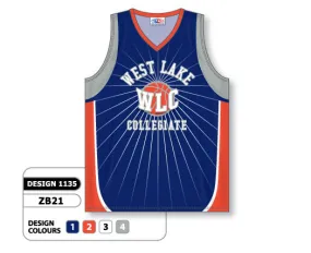 Athletic Knit Custom Sublimated Basketball Jersey Design 1135