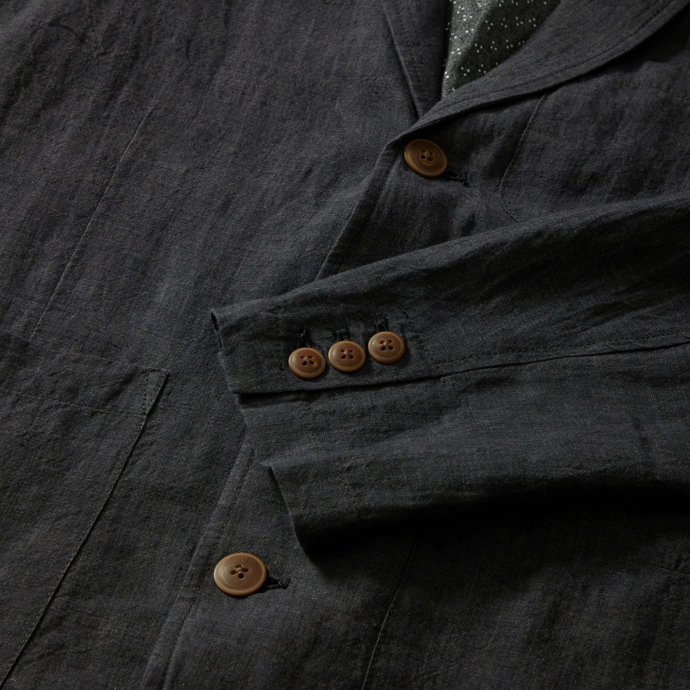 Aventura Washed Linen Blazer - Charcoal