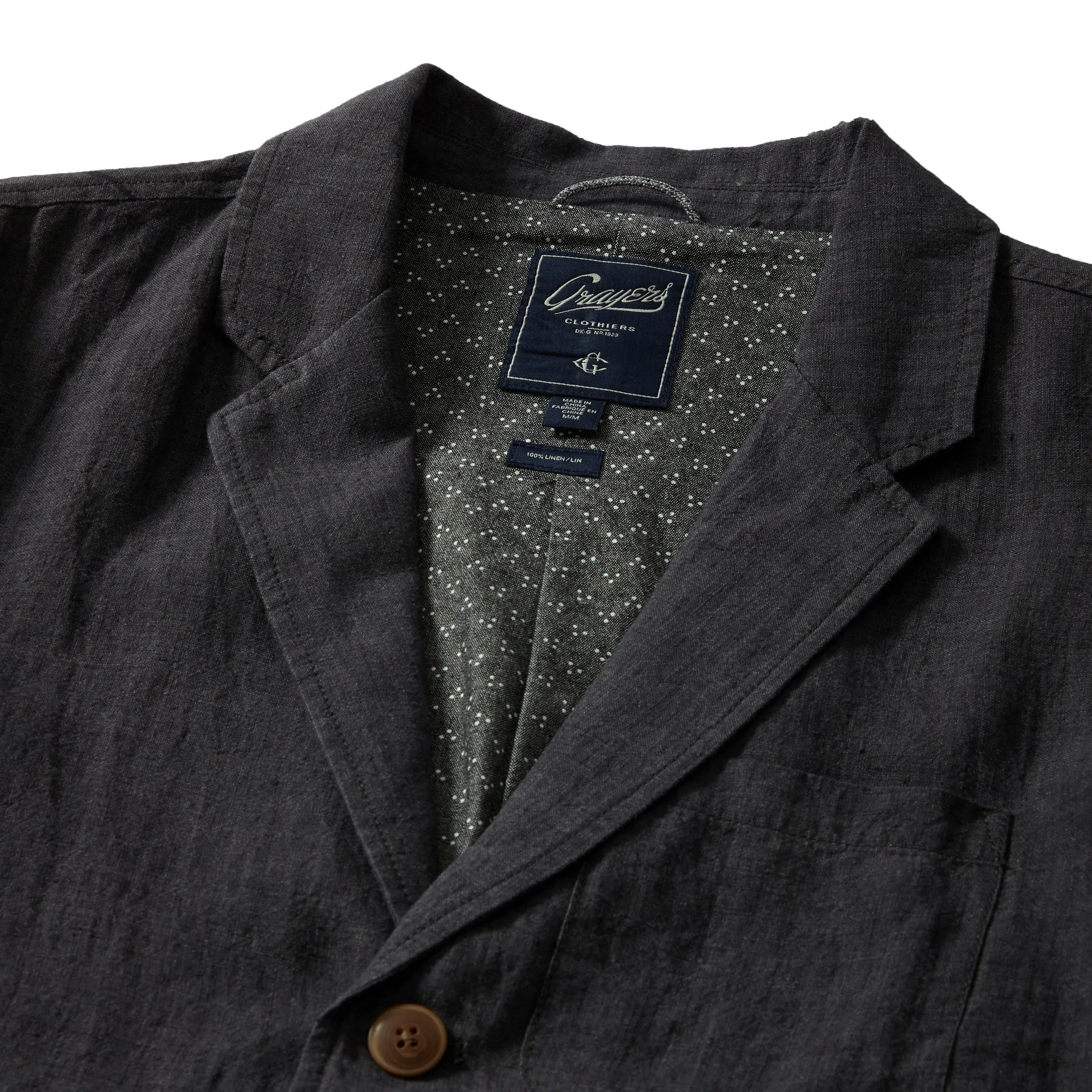 Aventura Washed Linen Blazer - Charcoal