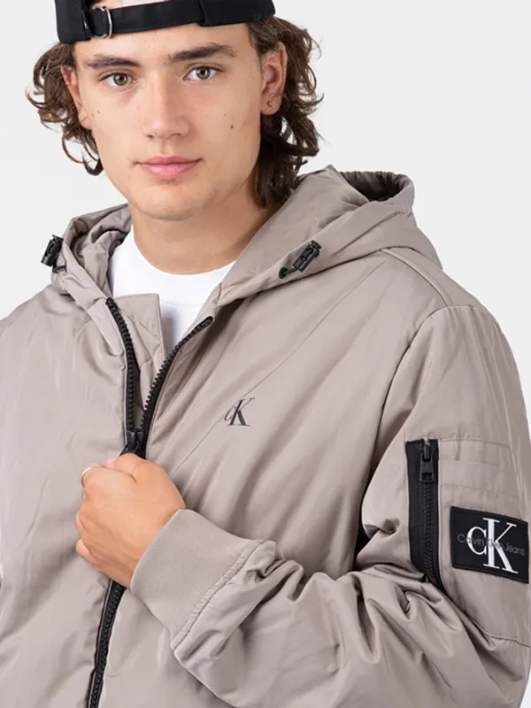 Badge Hooded Bomber Jacket