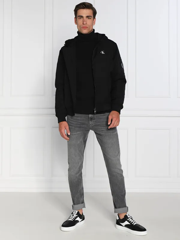 Badge Hooded Bomber Jacket