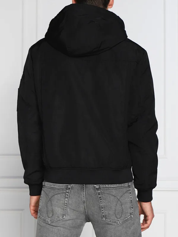 Badge Hooded Bomber Jacket