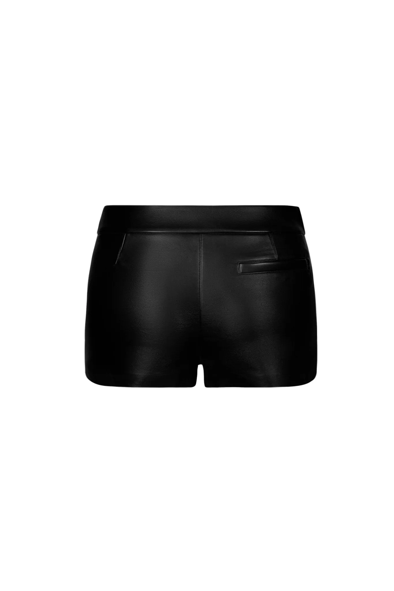 Black Faux Leather Fitting Skort