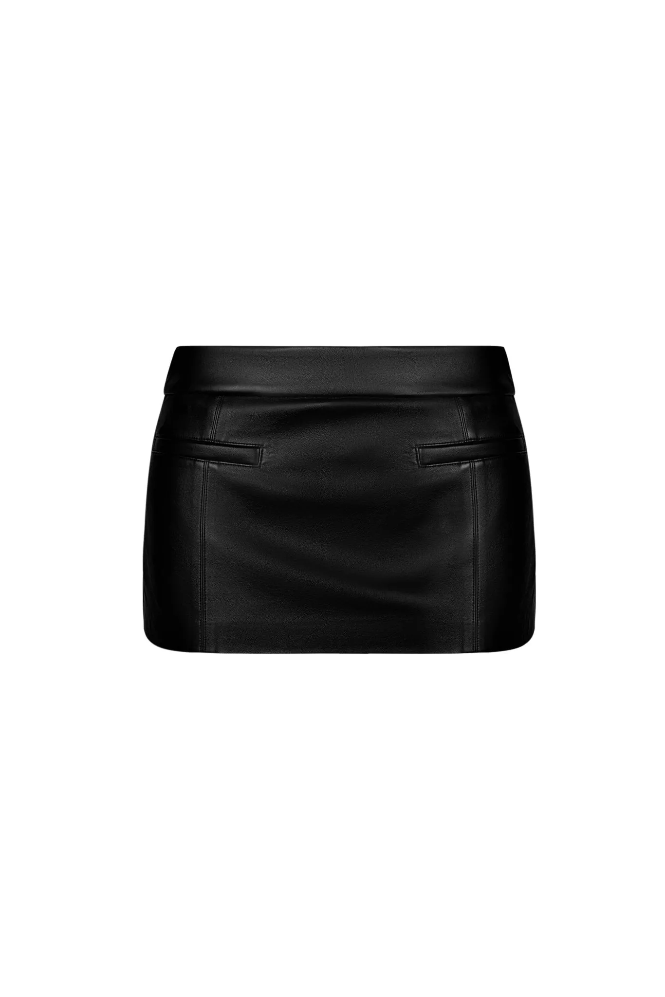 Black Faux Leather Fitting Skort