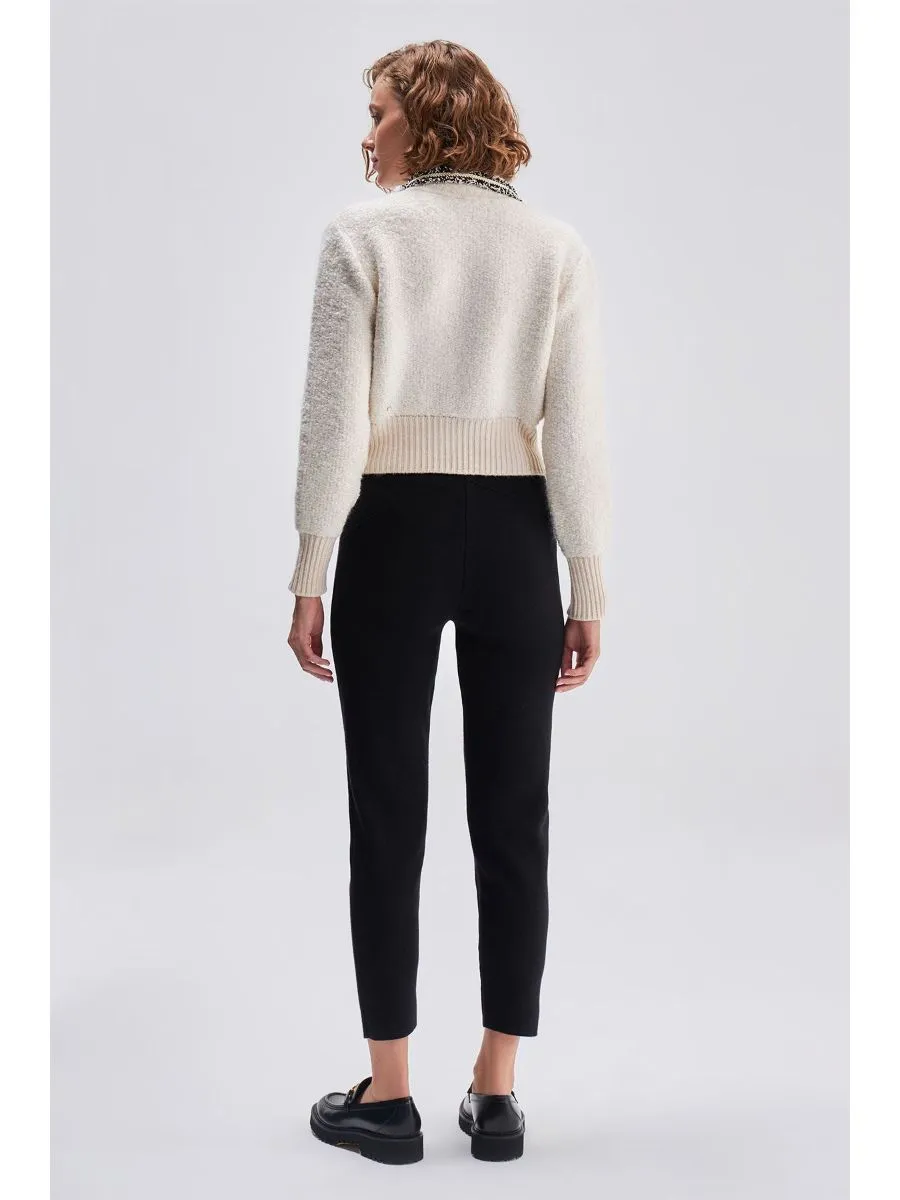 Black Knitwear Jacket with Stripe Details