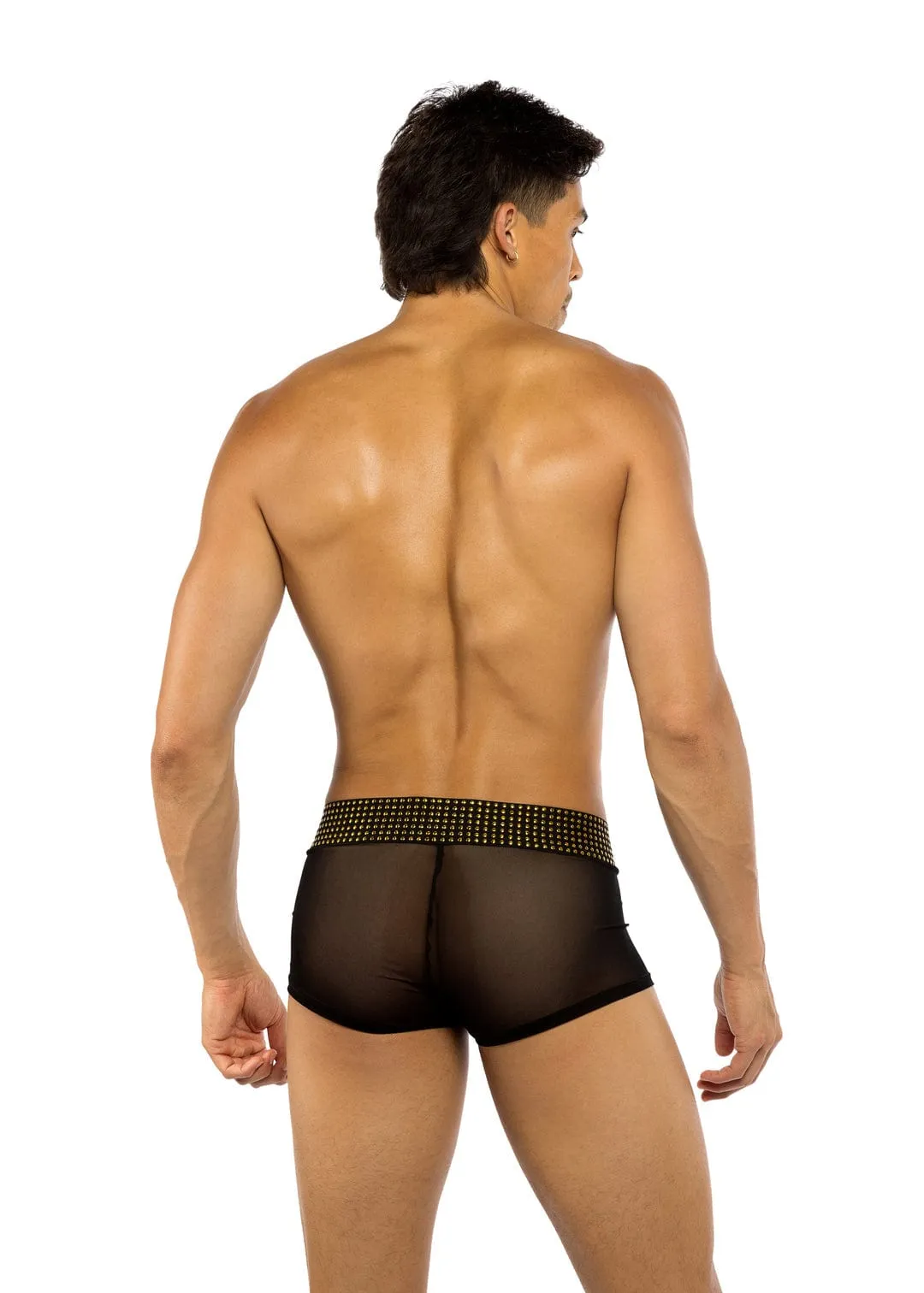 Black Sacred Heart w/ Stud Elastic Men Trunks Underwear