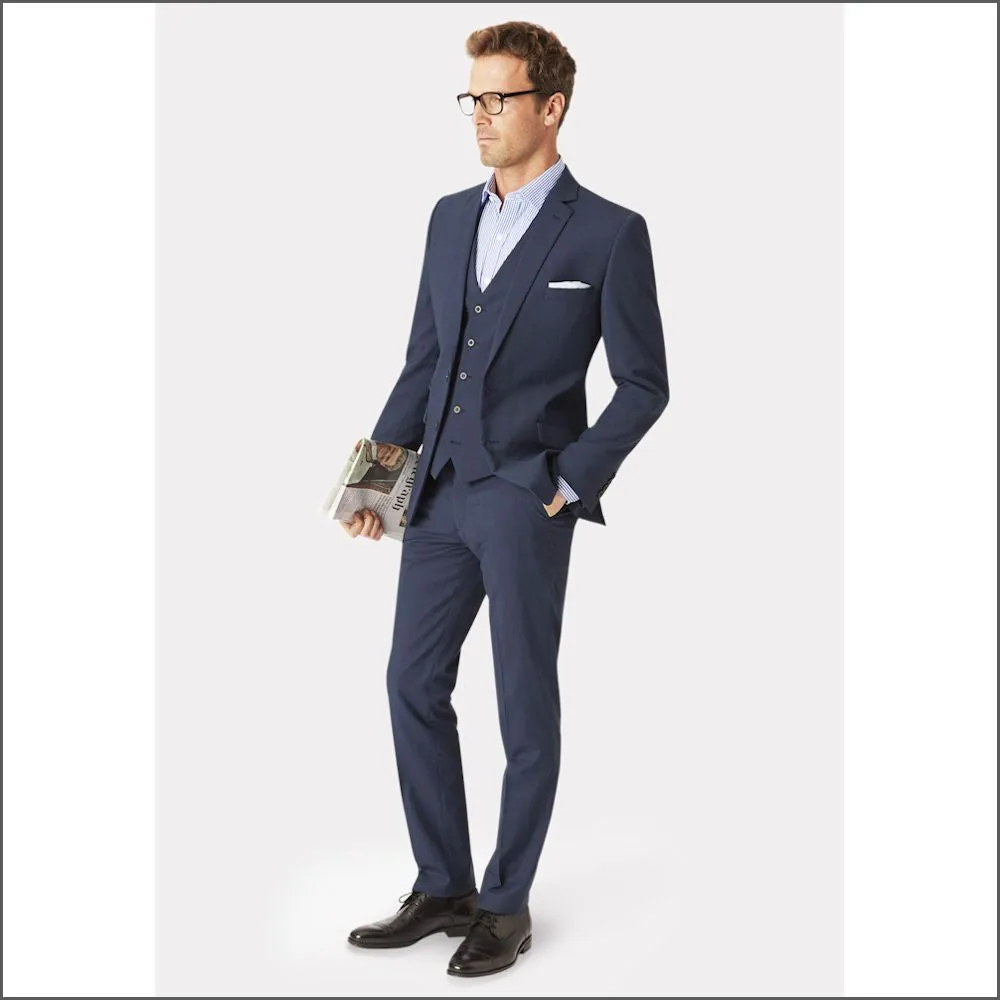Brook Taverner Cassino Navy Check Washable Suit==