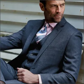 Brook Taverner Clifford Navy Donegal Wool Suit - Waistcoat Optional==