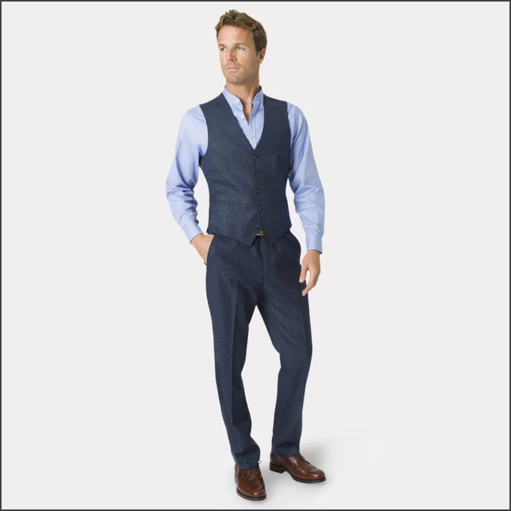 Brook Taverner Clifford Navy Donegal Wool Suit - Waistcoat Optional==