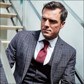 Brook Taverner Lyd Blue with Wine Overcheck Two Piece Occasion Suit==