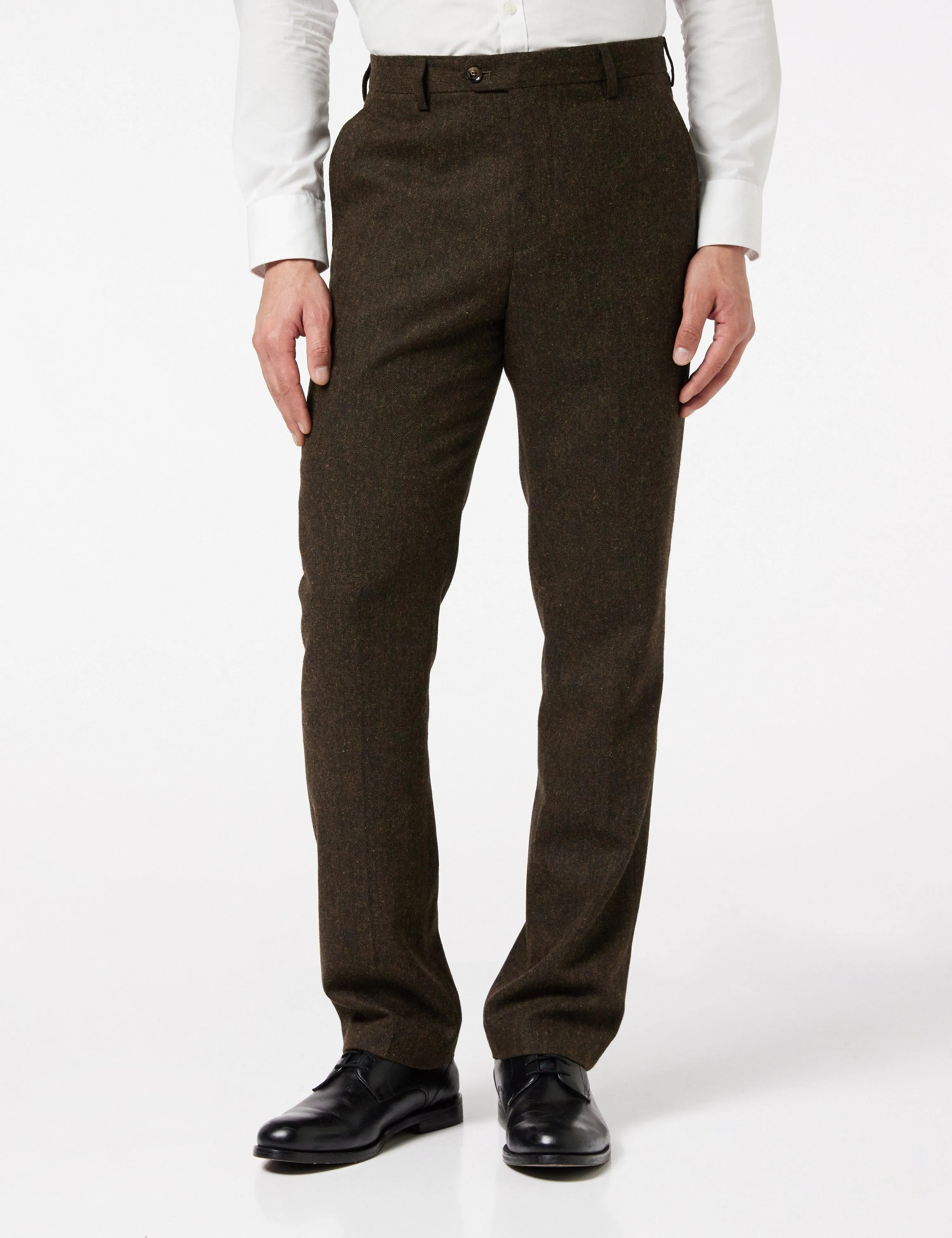 Brown Tweed Tailored 3 Piece Suit