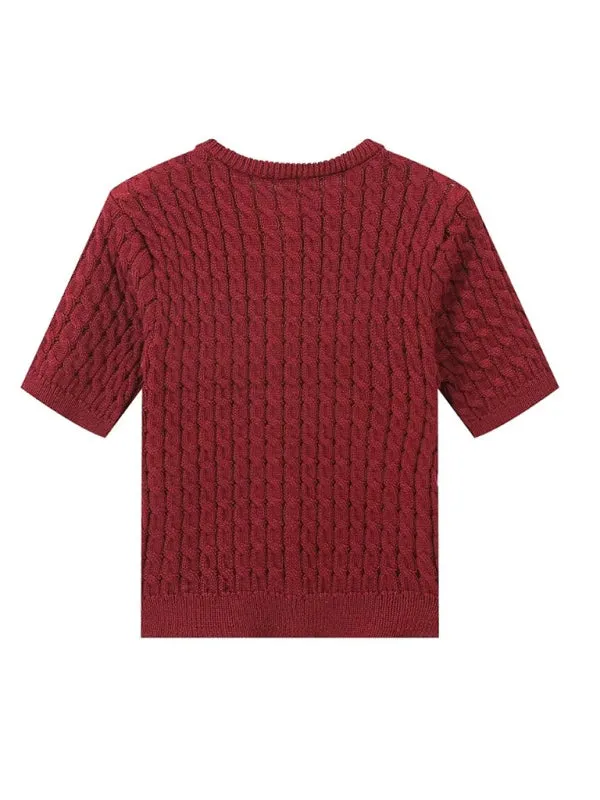 Cable-Knit Button-Up Topper for a Retro-Chic Look