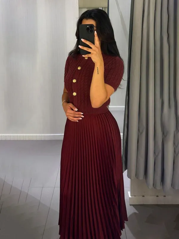 Cable-Knit Button-Up Topper for a Retro-Chic Look