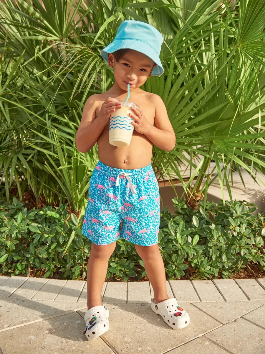 Chubbies Kid's The Mini Mingos Swim Trunks - Bright Blue - Solid