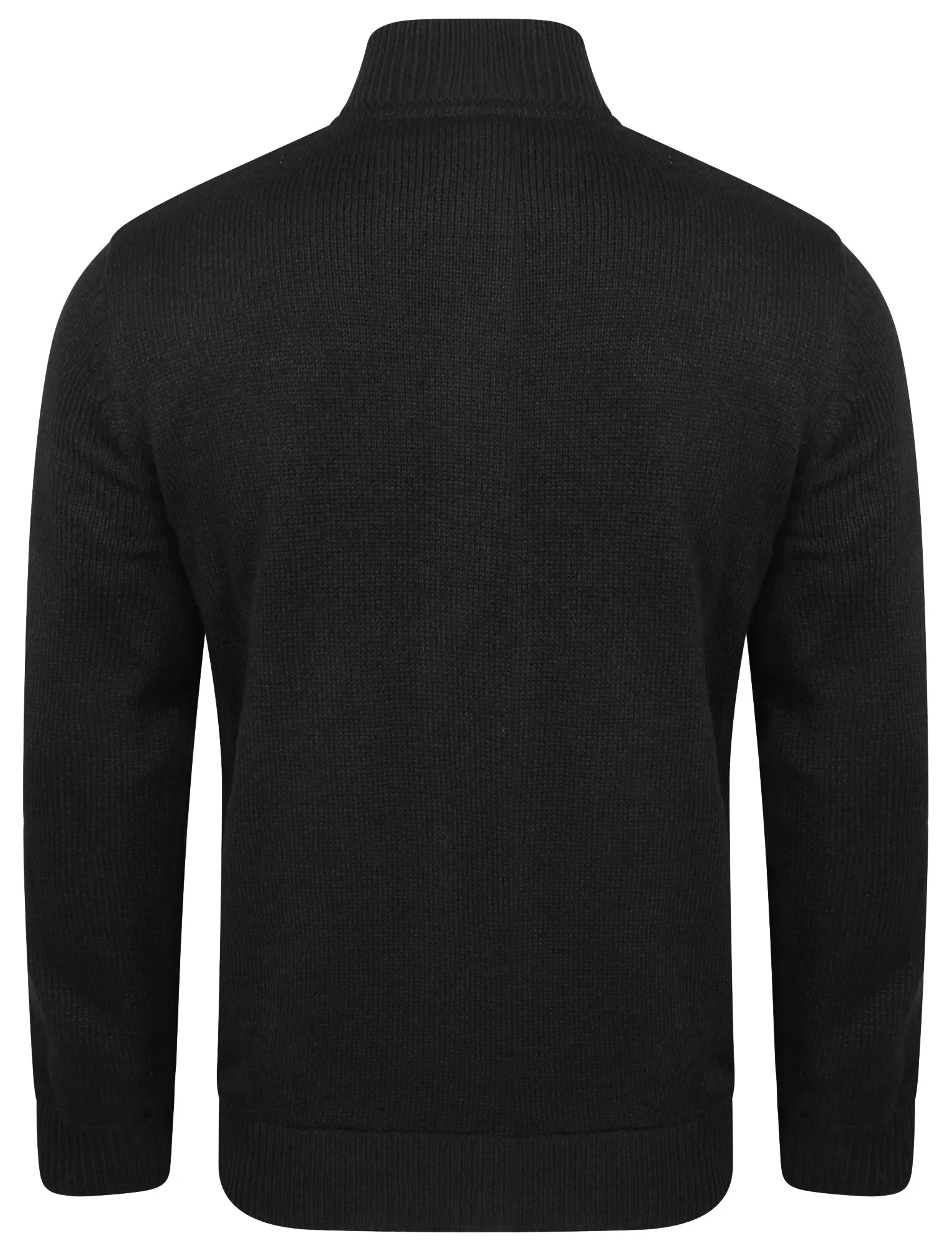 Cone Heavy Cable Knit Fleece Lined Cardigan in Black - Kensington Eastside