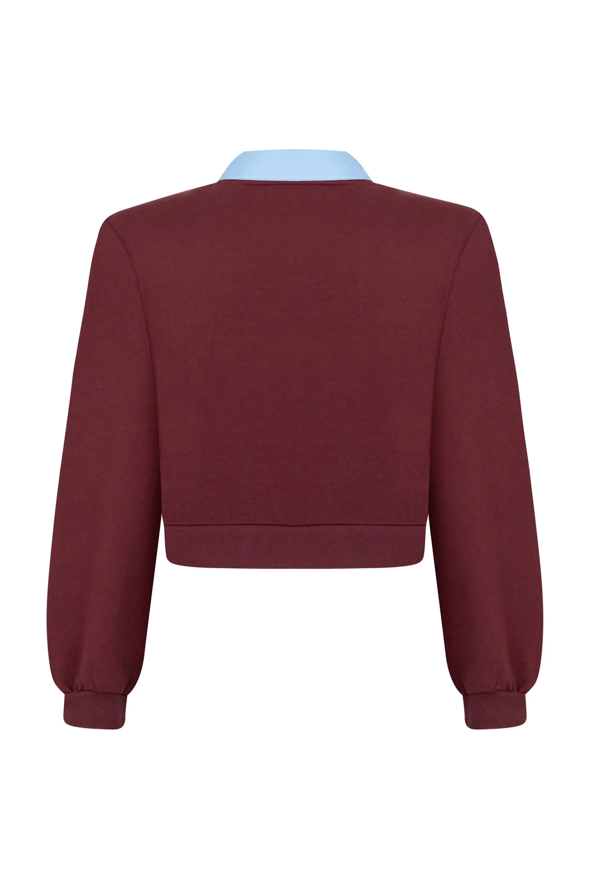Crop Sweatshirt With Collar Accessory