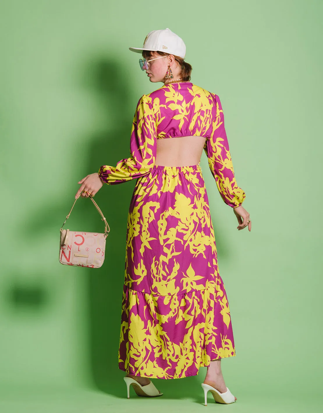Cut out and ruffle dress