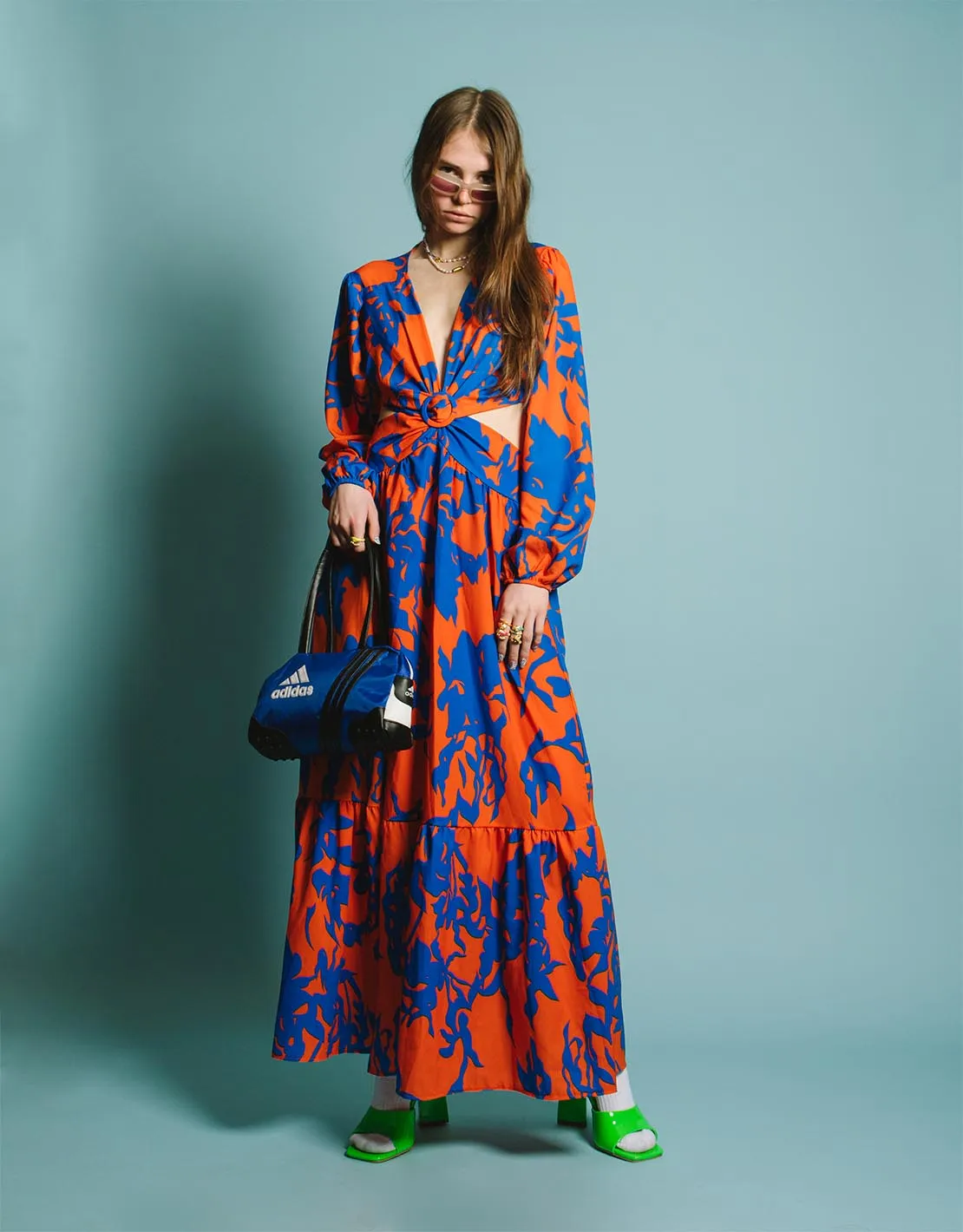 Cut out and ruffle dress