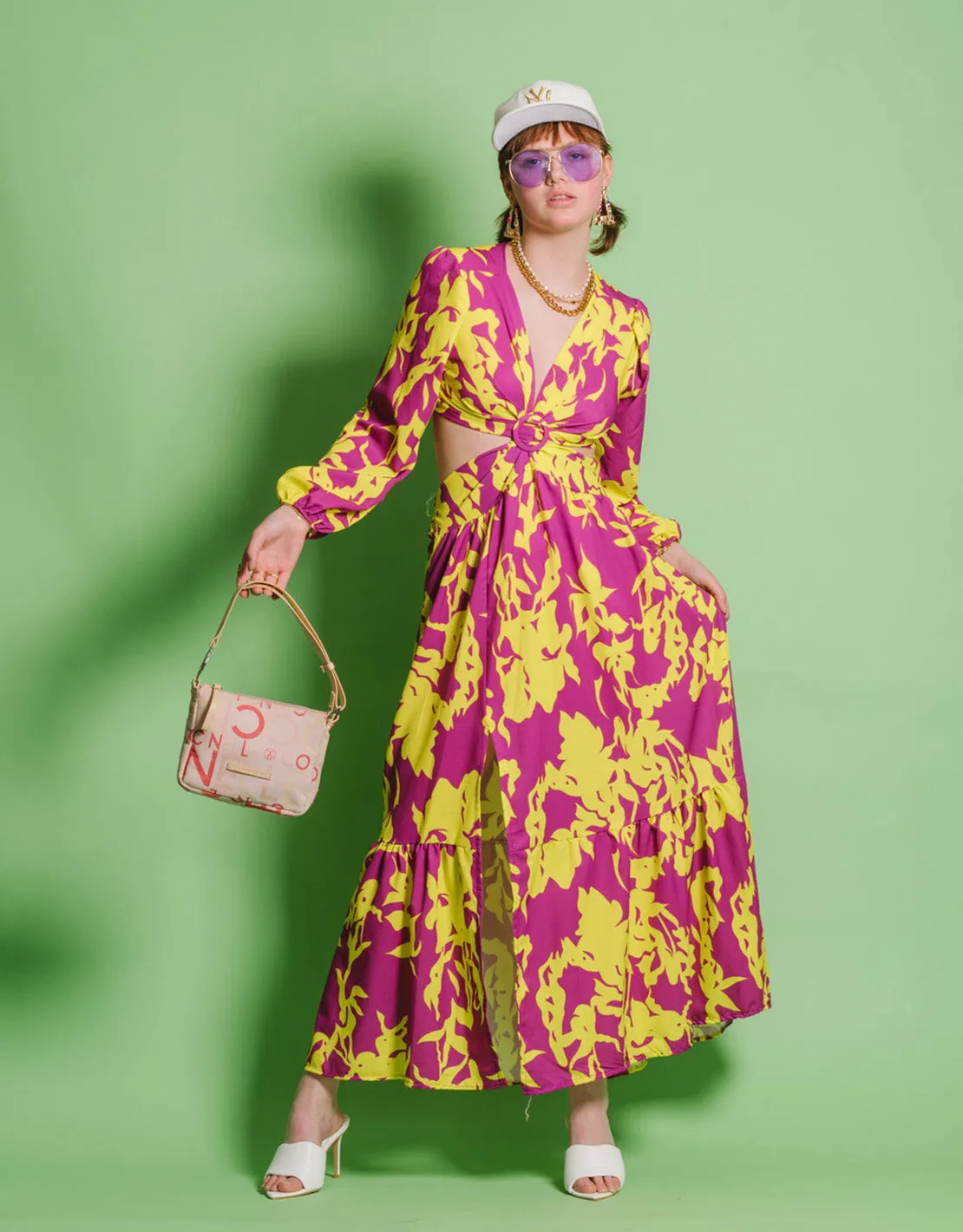 Cut out and ruffle dress