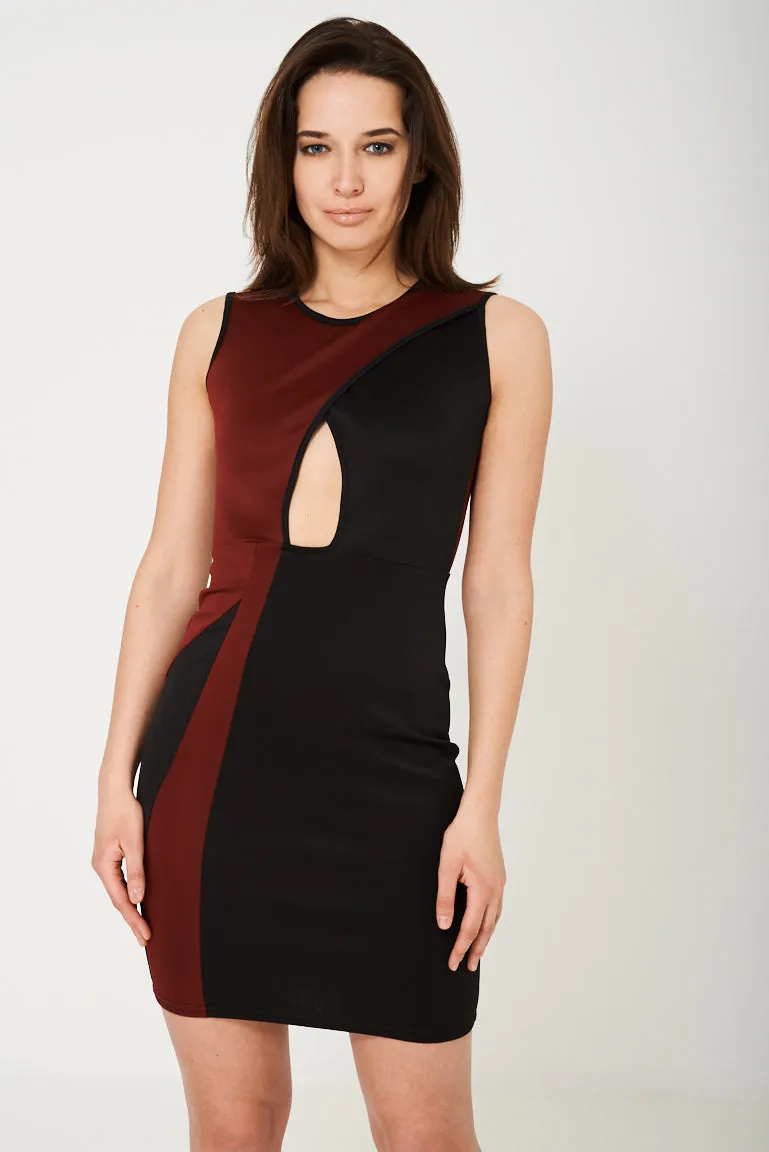 Cut Out Contrast Dress