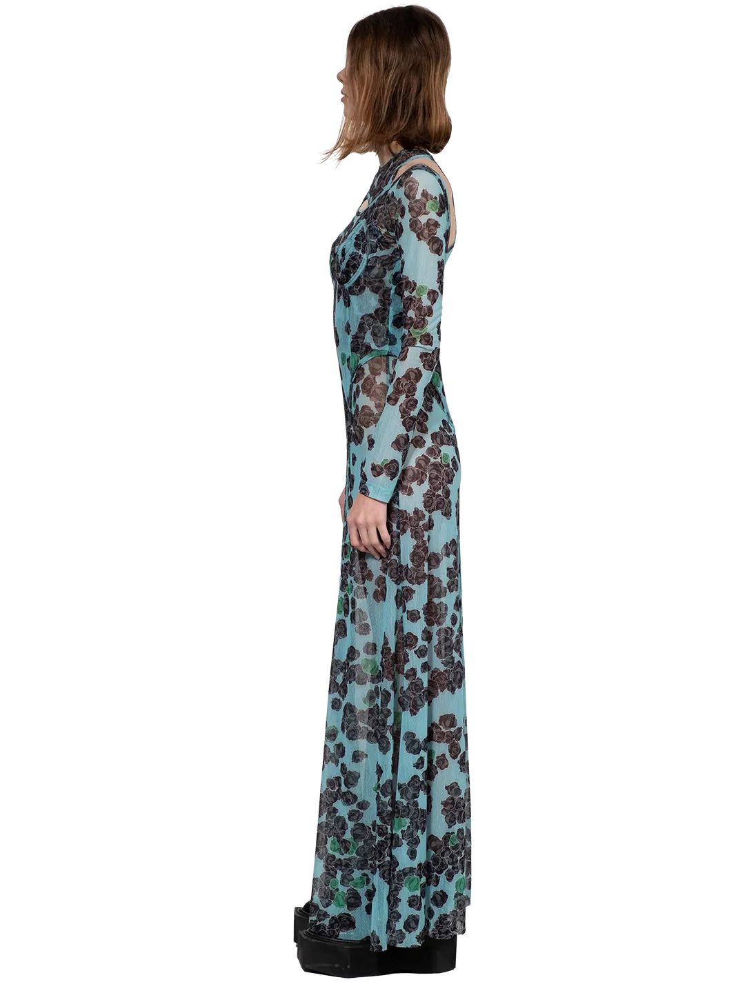 Cut-Out Gauzy Dress