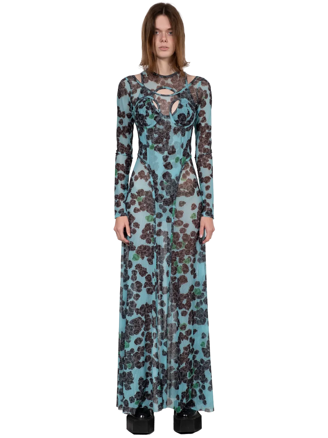 Cut-Out Gauzy Dress