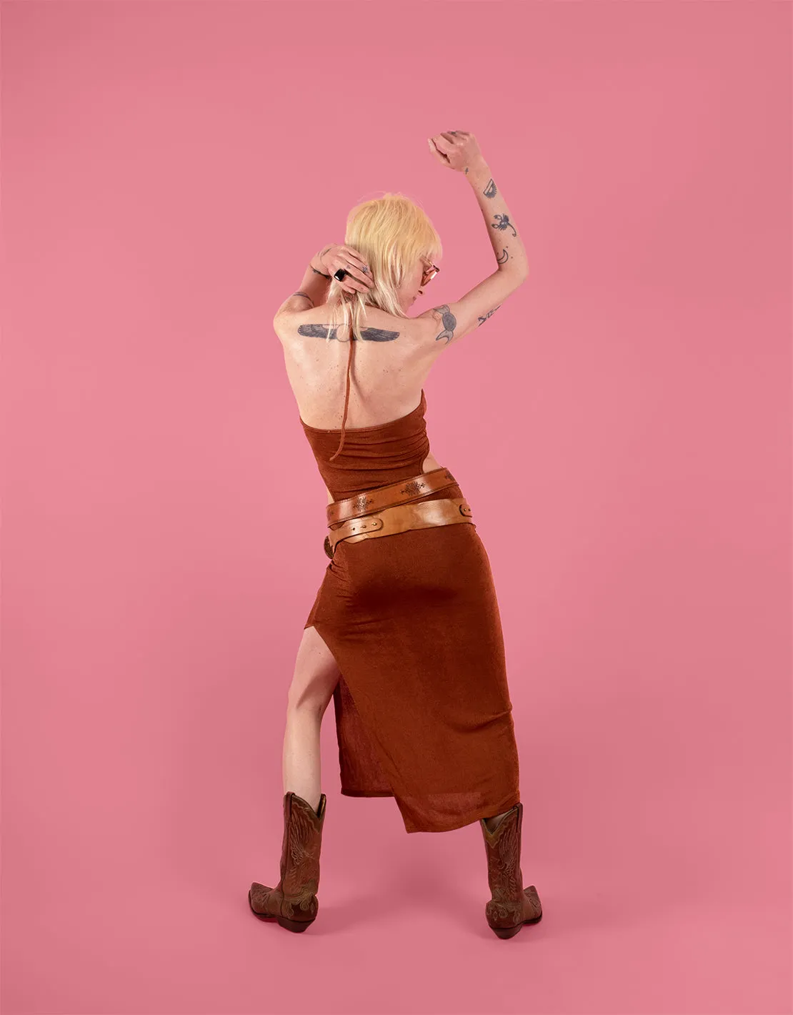 Cut out halter dress