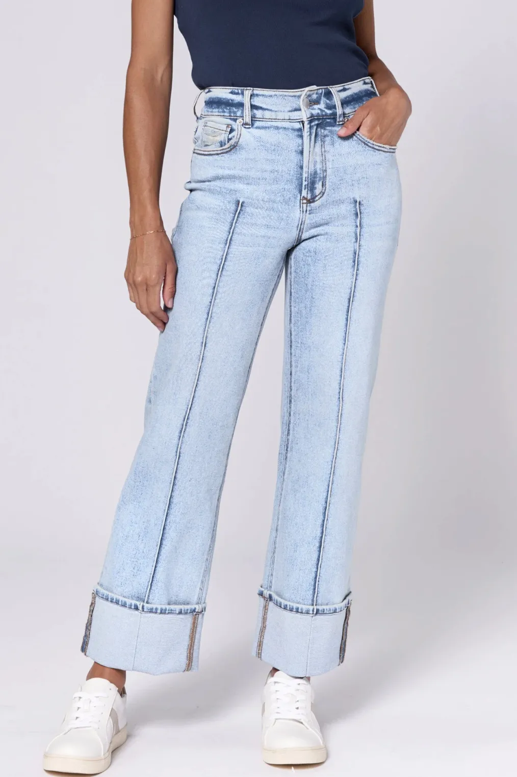 Dear John Holly High Rise Straight Cuffed Hem in Lake Shore