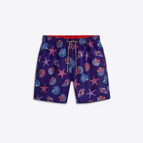 DELANO Seashell Print Swim Trunks