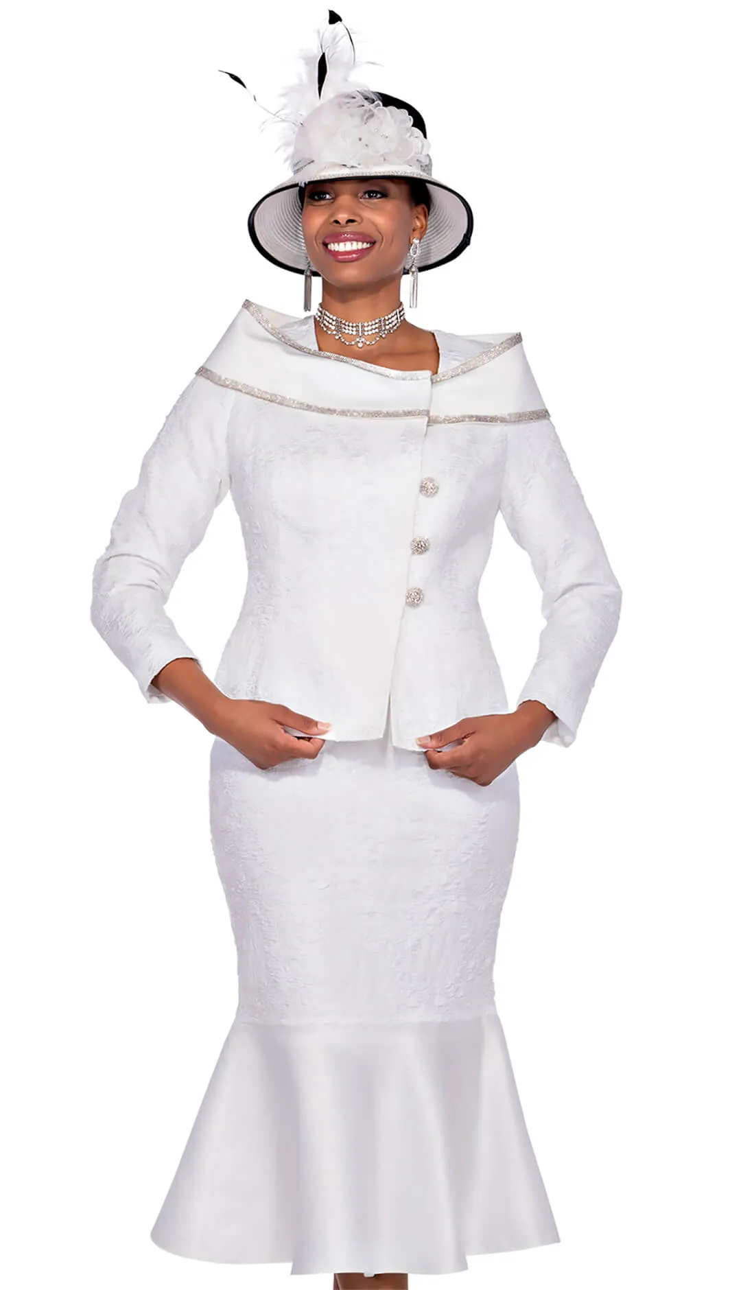 Designer Church Suit 5867C-Off-White