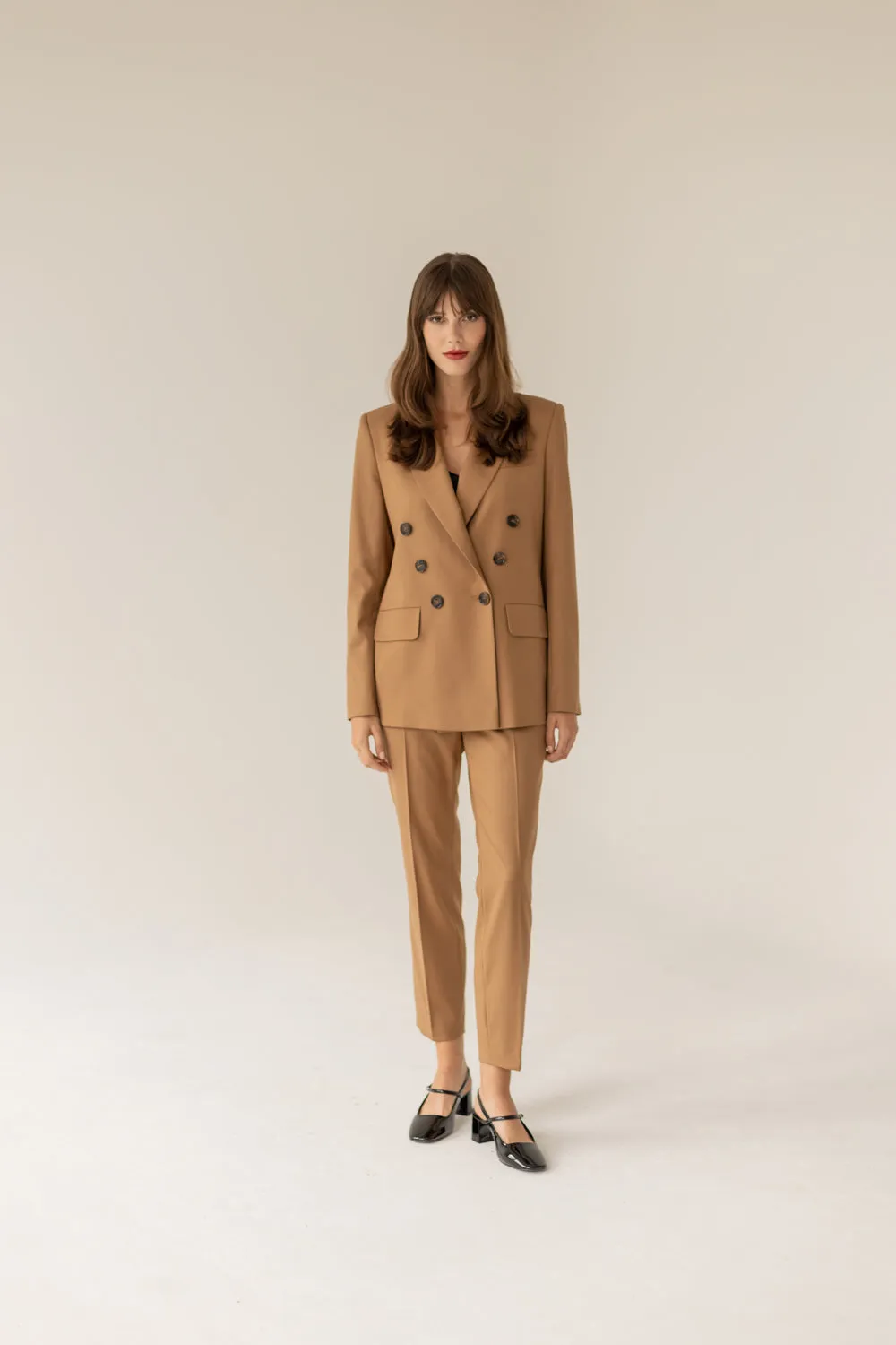 Double-Breasted Blazer - Caramel