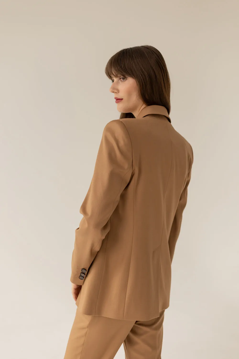 Double-Breasted Blazer - Caramel