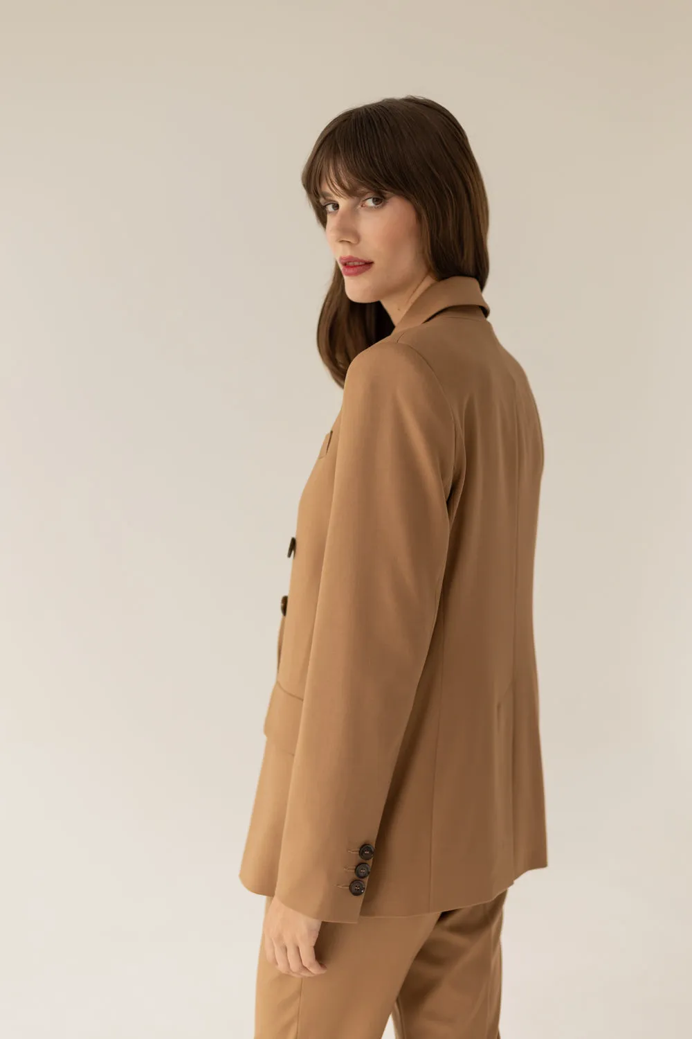Double-Breasted Blazer - Caramel