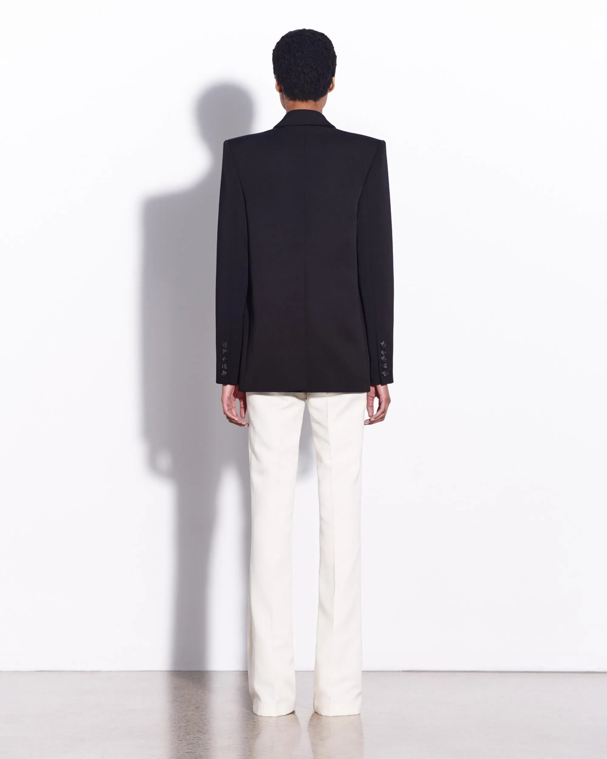 Double Breasted Oversize Blazer in Wool Suiting