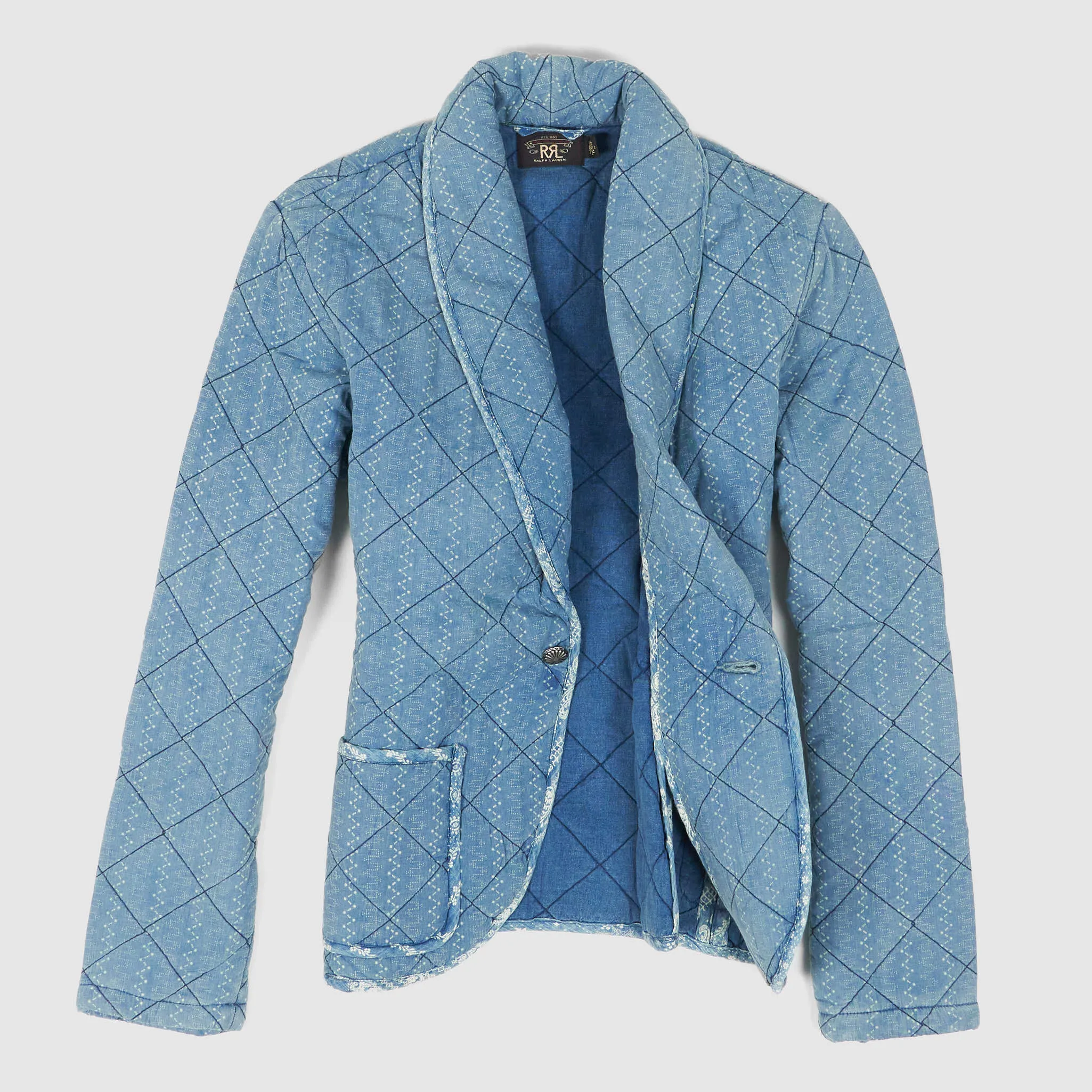 Double RL Quilted Indigo Cotton Jacket