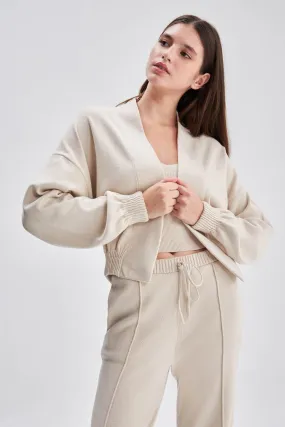 Elastic Detailed Knitwear Jacket