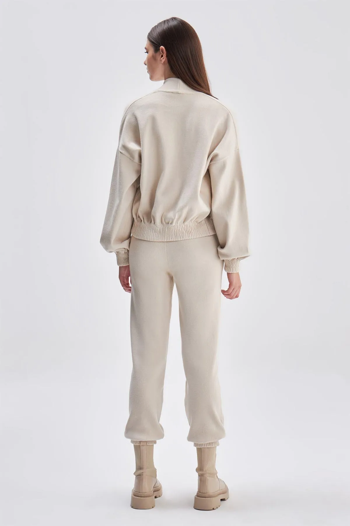 Elastic Detailed Knitwear Jacket