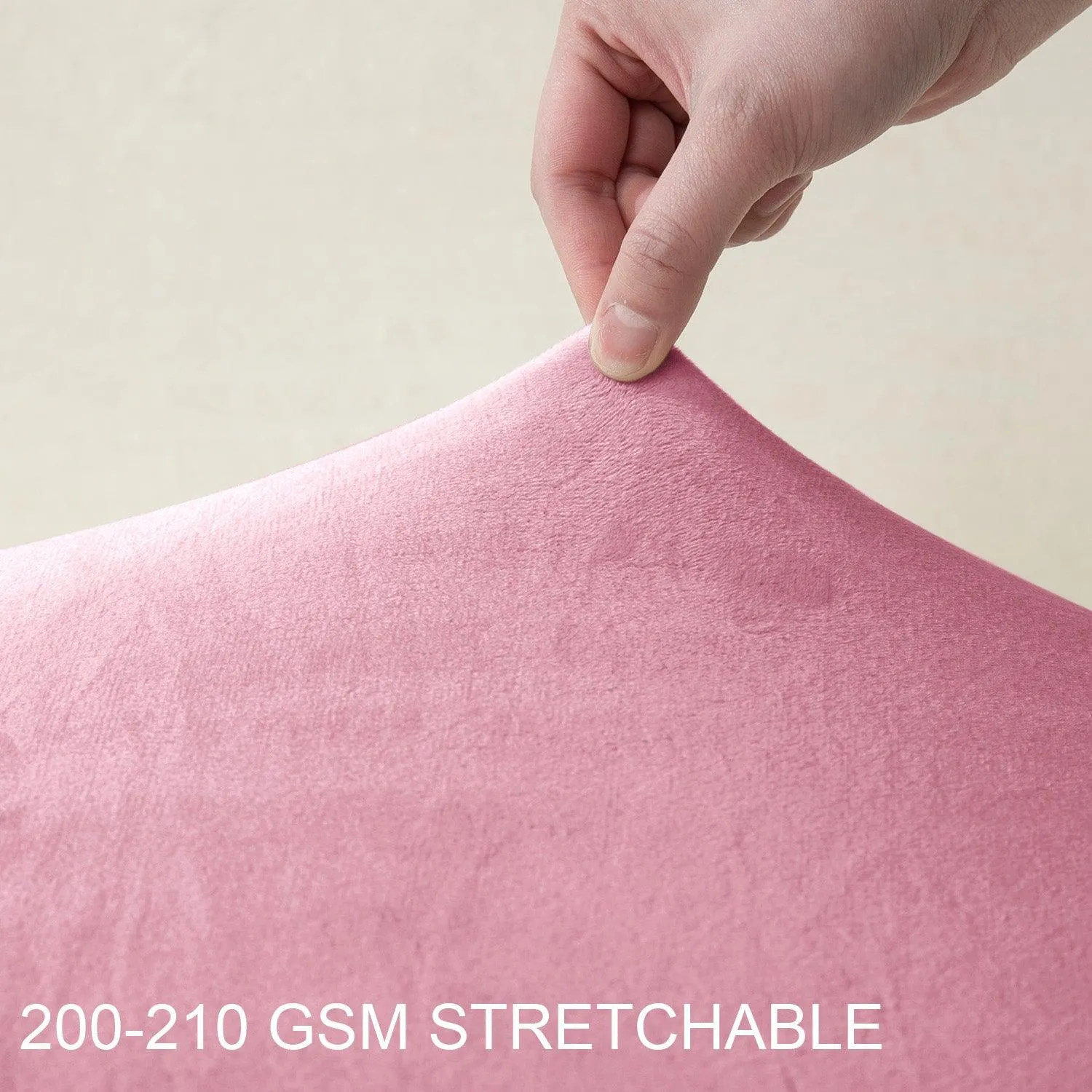 Elastic Stretchable Premium Velvet Recliner Cover, Pink